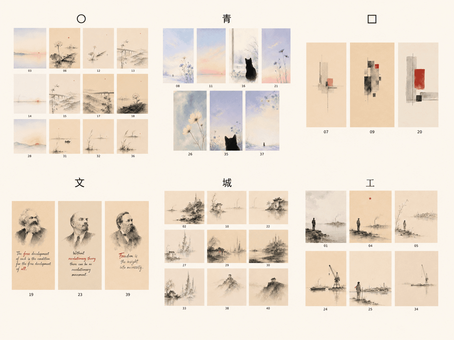 JYG/W01 — all six collections